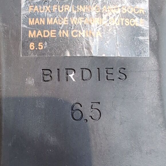 Birdies Phoebe Black Velvet Faux Fur Lined Mule Slippers Sz 6.5 - Picture 10 of 10